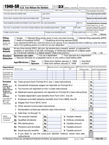 2023 1040-sr Form 📝 Get Irs Form 1040-sr 2023: Printable Pdf And 